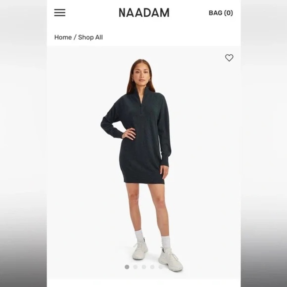 NAADAM Dark Green Cashmere Sweater Mini Dress